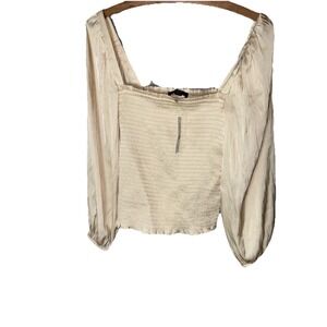 J. Crew Smocked Gold Blouse